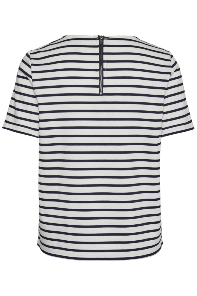 VMABBY SS ZIP TOP JRS NOOS 10304716 Snow White/NAVY BLAZER